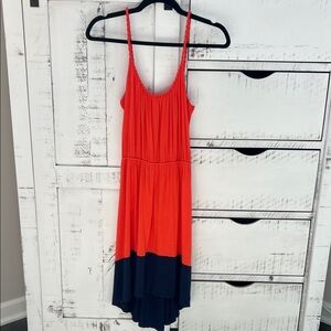 Red and Black Sleeveless Maxi Dress